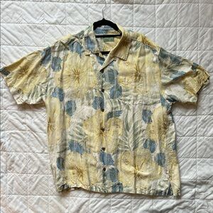 Tommy Bahama Yellow and Blue Floral Button Down Shirt